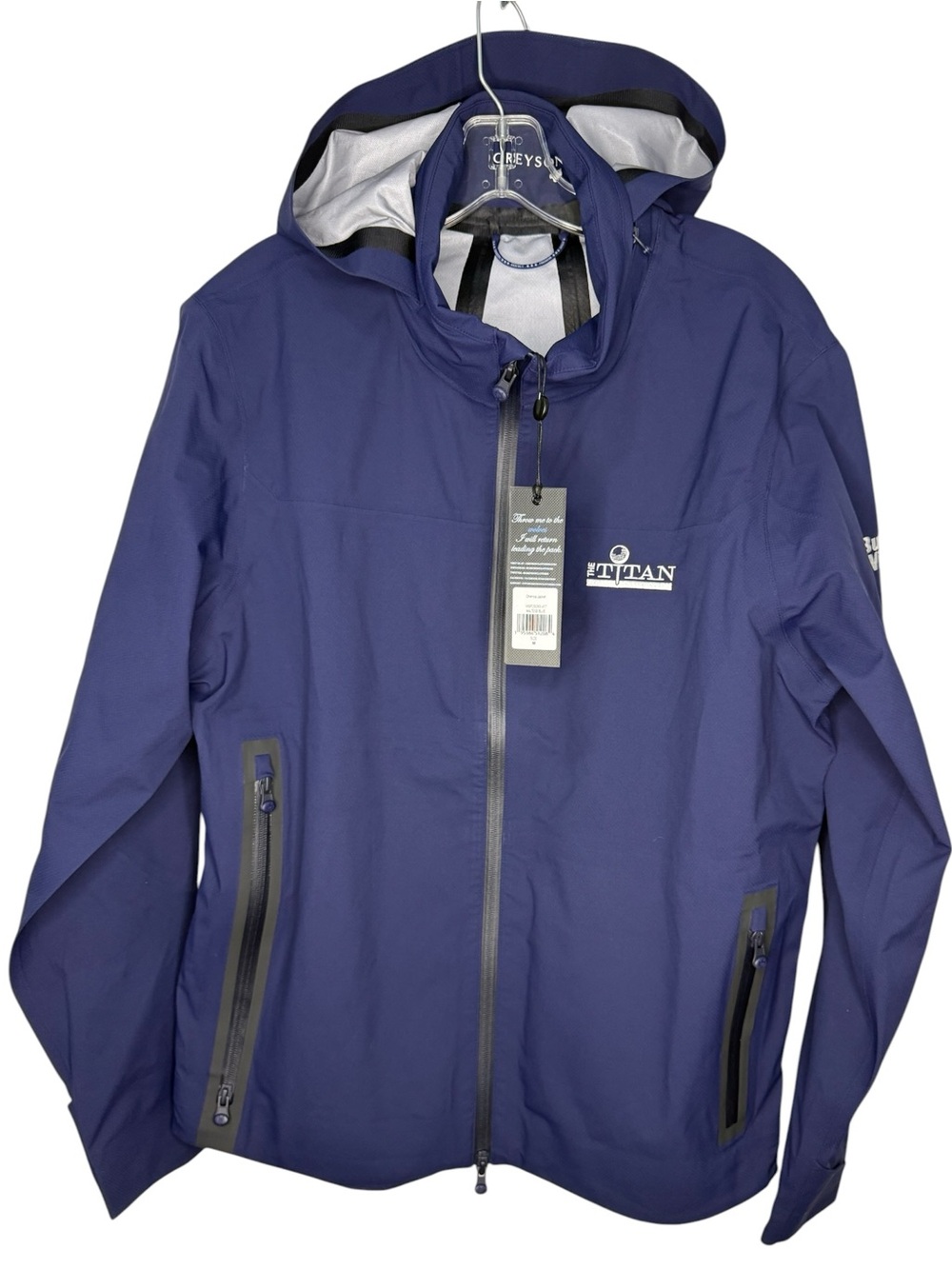 Greyson NWT Chenoa Jacket Technical Wind & Rain Jacket Maltese Blue Size Medium